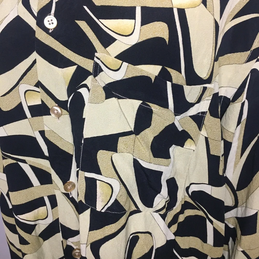 XACUS Collezioni Women’s Patterned Button Down Shirt, Large - Picture 3 of 11